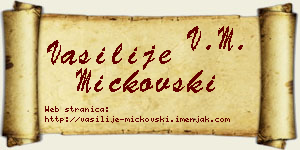 Vasilije Mickovski vizit kartica